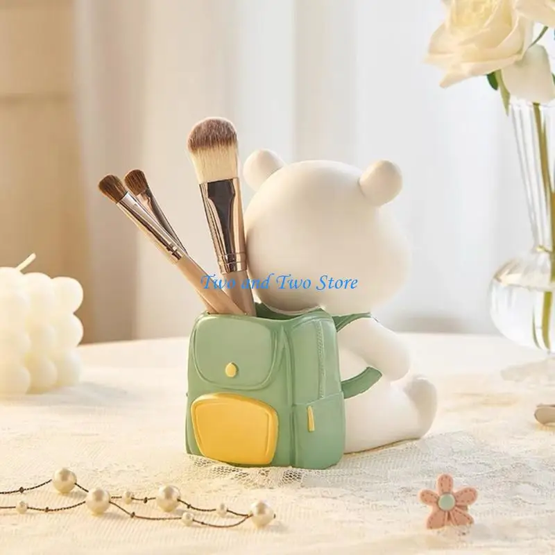 

HX6F Pen Container Silicone Mould Stylish Epoxy Resin Mold DIY Pen Holder Mould Bear Backpack Molds for DIY Lovers