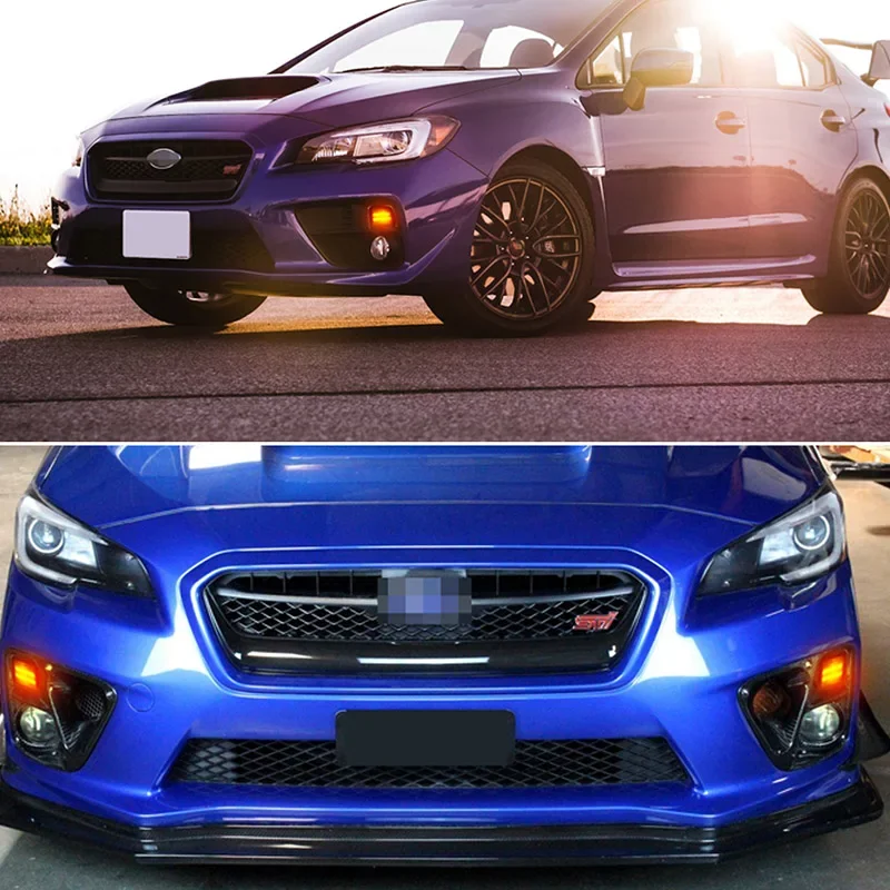 لسوبارو STI WRX المتعرج العنبر متتابعة LED المصد الأمامي للسيارة بدوره أضواء الإشارة ث/الأبيض DRL وقوف السيارات/أضواء القيادة 12 فولت #6
