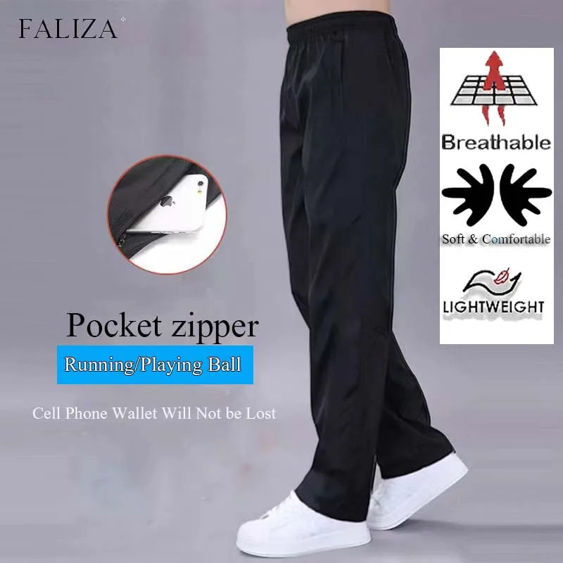 FALIZA SPring Casual Pants Mens Oversized Sweatpants Gray Loose Resistant Breathable Sports Trousers Running Tracksuit Plus 5XL