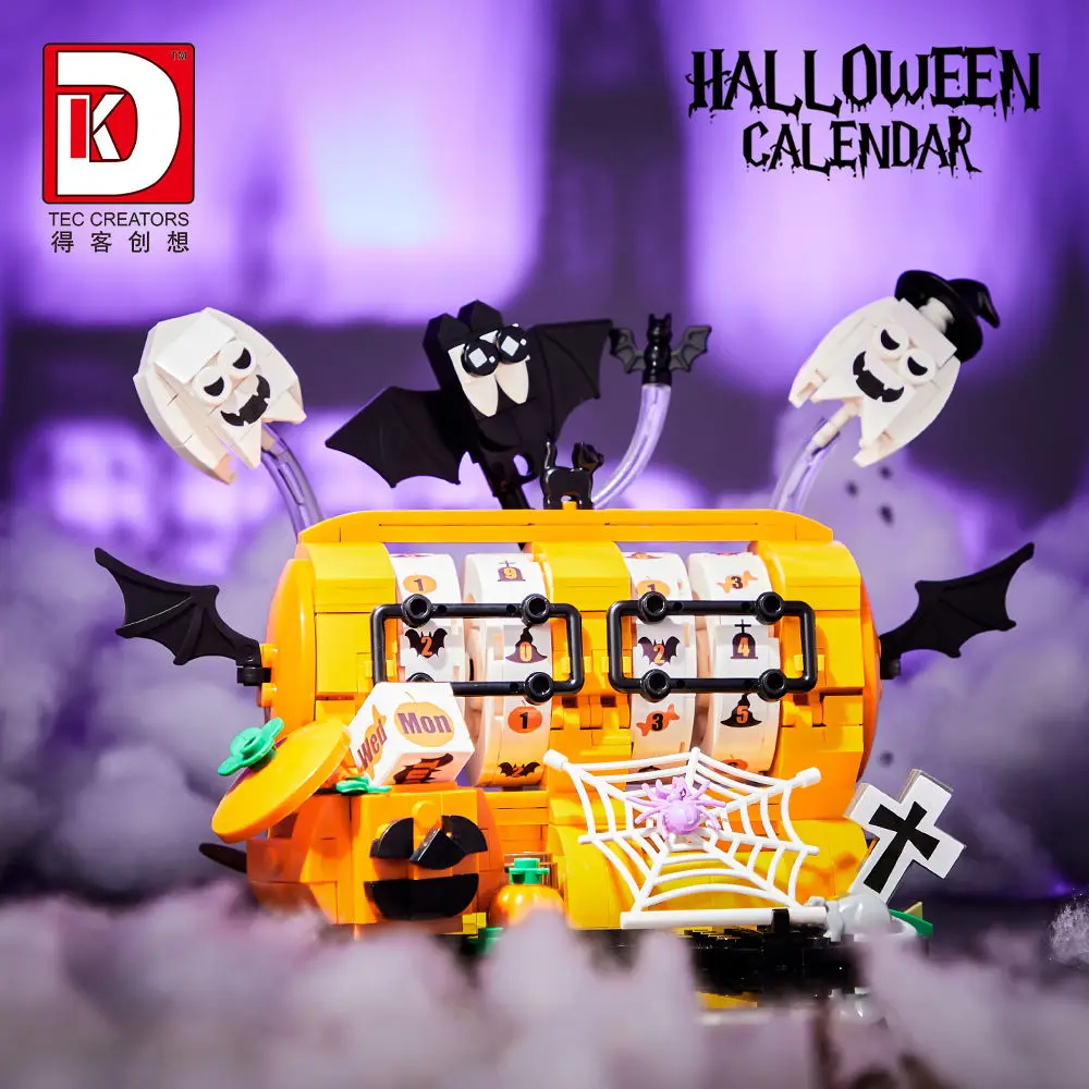 

Deke DK71715 small particle Halloween desk calendar assembly model children's assembly toy building blocks Christmas gift