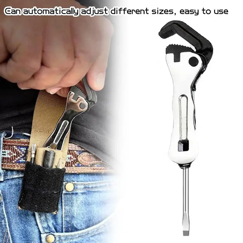 Micro Stubby Pipe Vise Wrench Portable Multifunctional Wrench Universal Self Adjusting 2 In 1 Wrench Tool For Tight Spaces