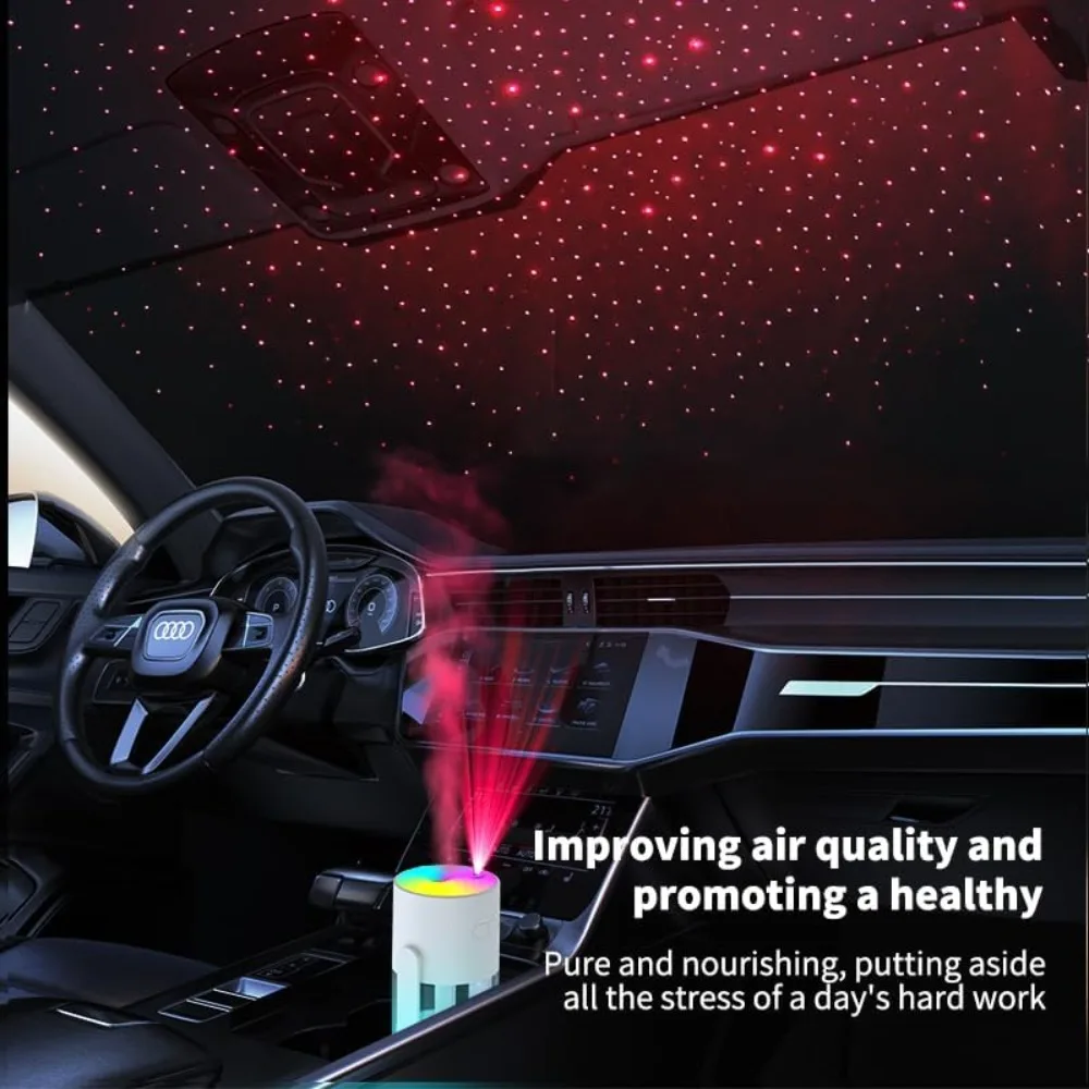 2026 New Arrival 360° Rotatable Starry Sky Humidifier Projection Lamp | 2 Spray Modes Colorful Night Light USB for Car Home