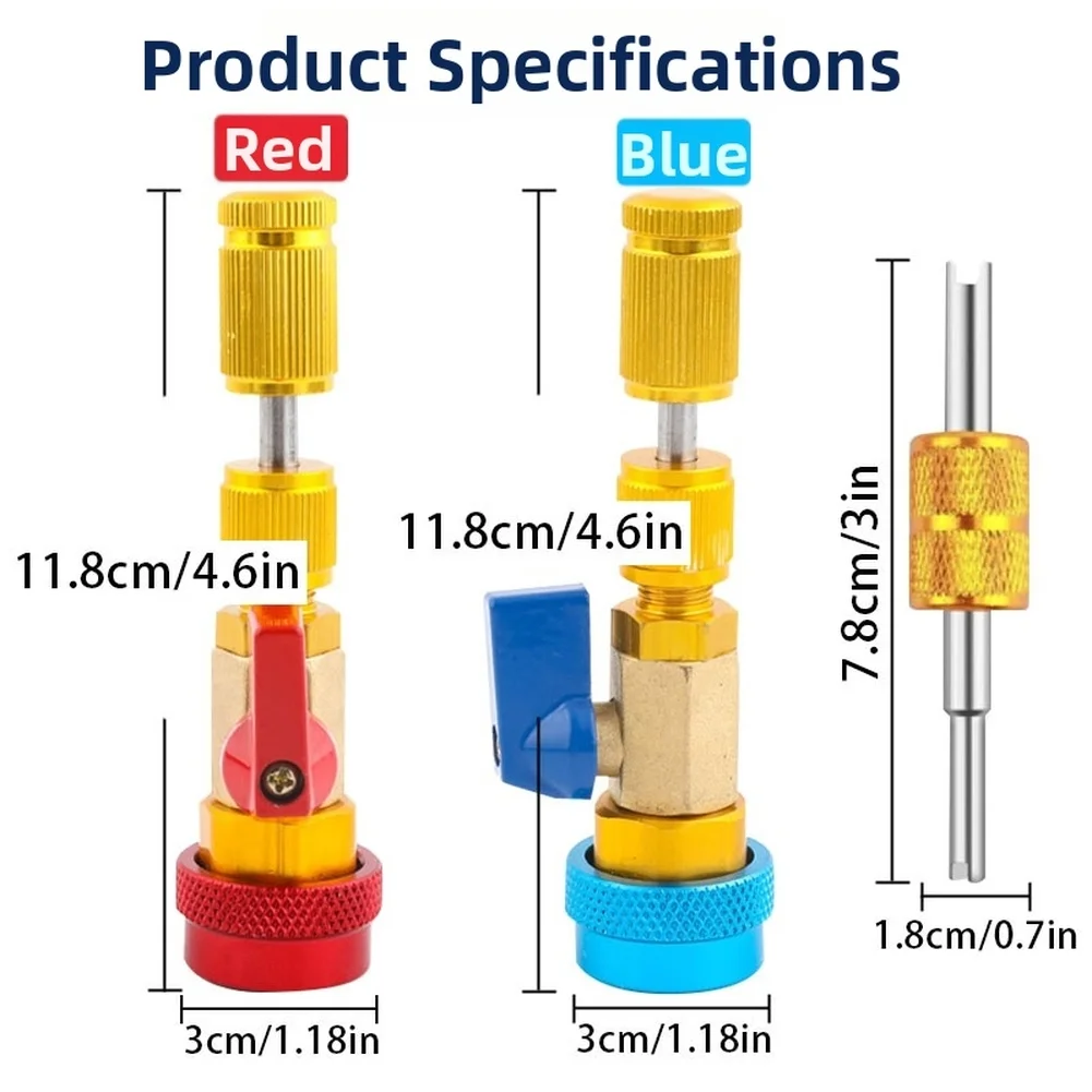 31Pcs R134a AC Valve Core Extractor Tool Set For Car Conditioner Quick High Low Pressure Repair Kit Auto Maintenance Tools