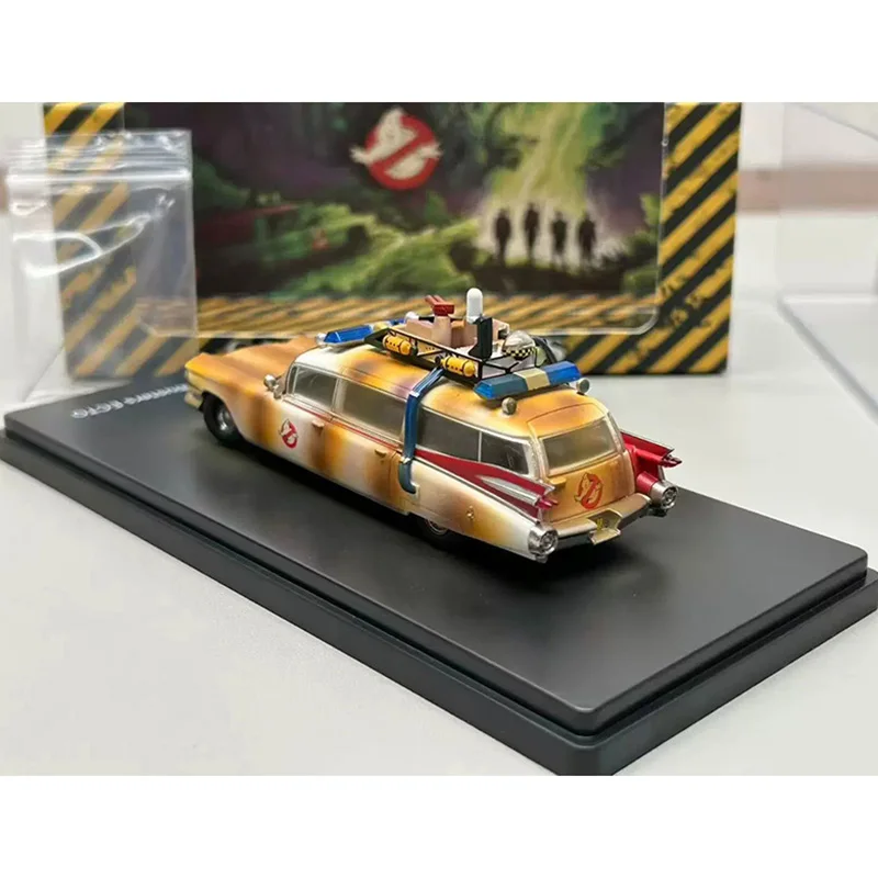 YS Diecast Alloy 1/64 Cadi ECTO-1 Car Model Ornament Souvenir Display Collection Hobby Gift