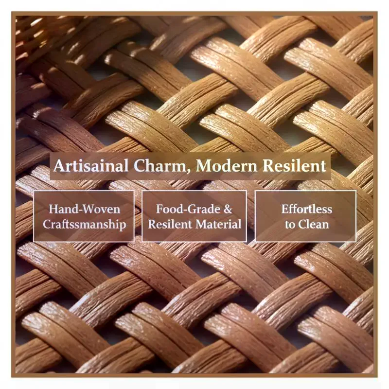 Handwoven Hardness Rattan Wicker Woven Serving Baskets Household Bread Fruit Vegetables Basket Rattan Basket Restaurant Display
