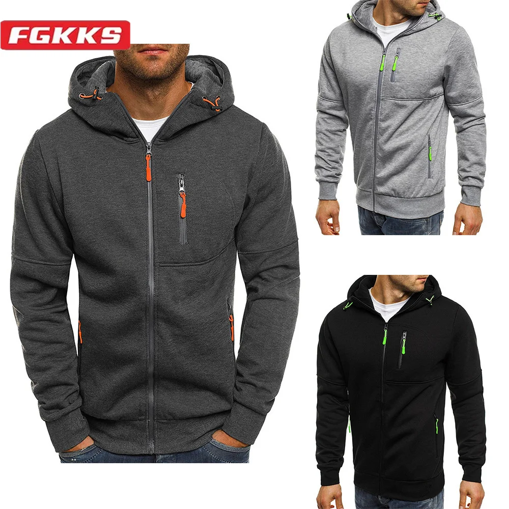 

FGKKS 2024 Outdoor Casual Hoodie Men Hoodie Sweatshirt Slim Breathable Coat High Quality Design Casual Hoodie Sweatshirt Men