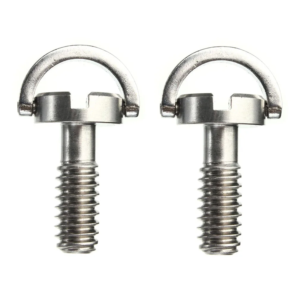 

2pcs 1/4" Stainless Steel D-Ring Screw Flat Head Slot For Tripod Quick Release Camera Mount Compatible With Monopods Telescopes