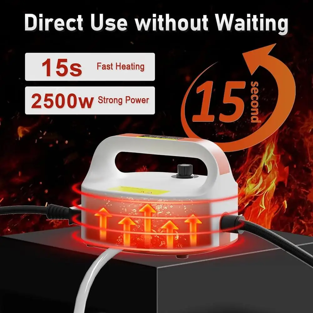 2500 ワットハンドヘルドスチームクリーナー高圧加圧熱クリーナーディープクリーニングポータブルスチームガン複数のブラシ家庭用