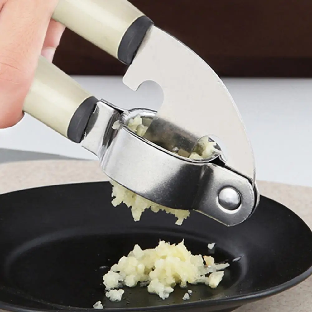 Even Fine Garlic Crusher Heavy Duty Stainless Steel Garlic Press with Anti-slip Handle Easy Squeeze Rust Proof for Effortless