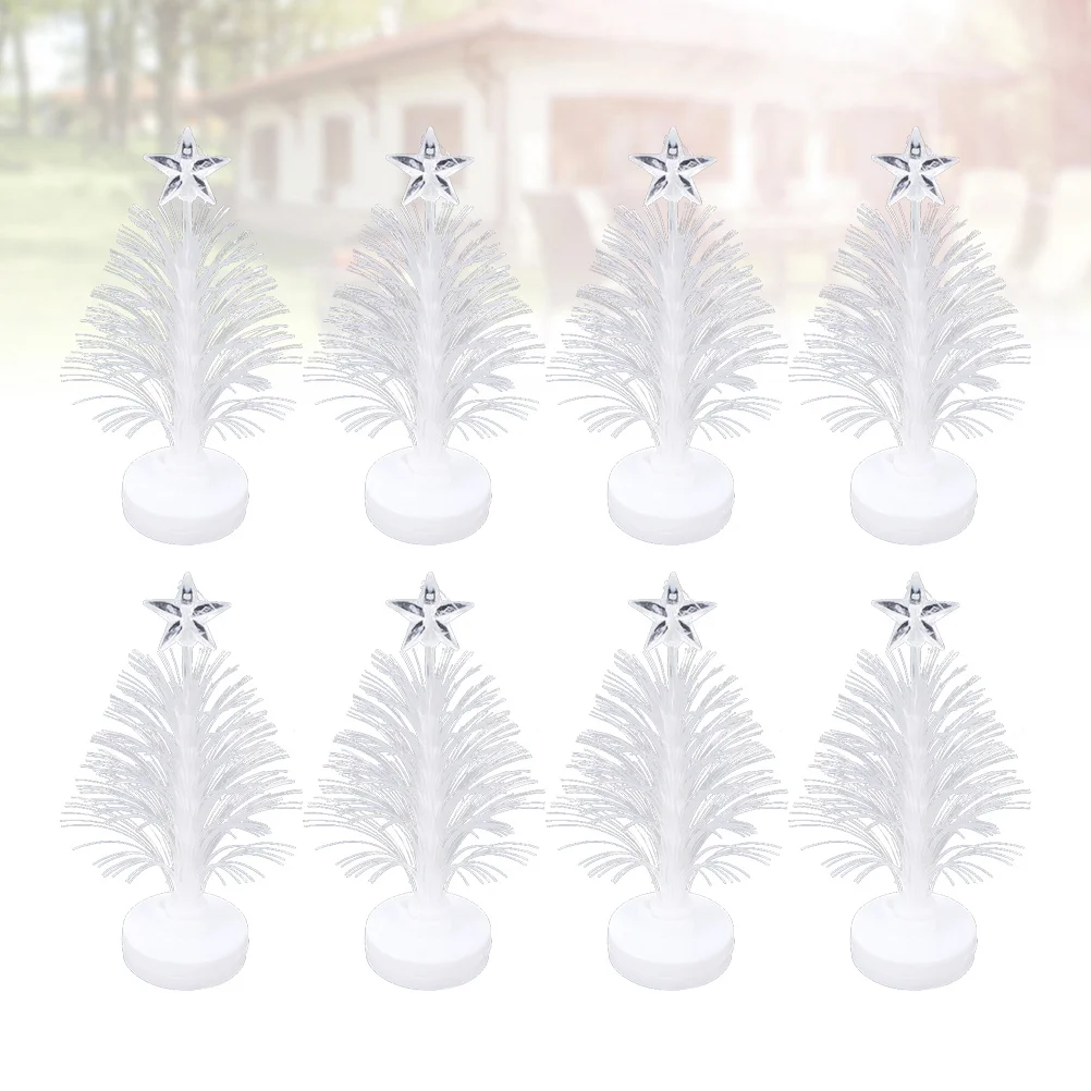 8 قطعة شجرة عيد الميلاد LED أضواء ليلية مصابيح الزخرفية أضواء الألياف البصرية للمنزل غرفة نوم حفلة عيد الميلاد غرفة المعيشة