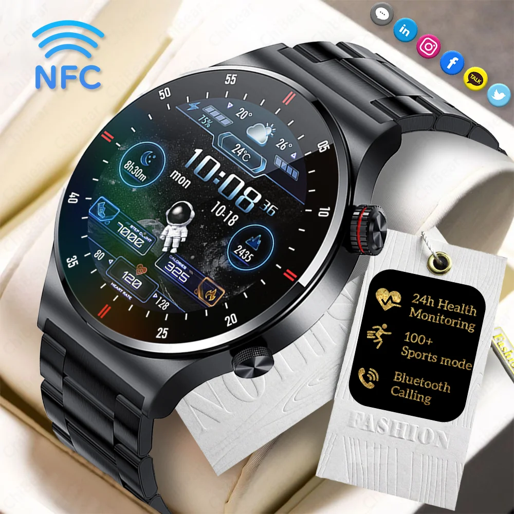 

2025 New NFC Sports Smart Watch Men Women HD Screen Health Monitor Bluetooth Call Waterproof Fitness Smartwatch For Android IOS