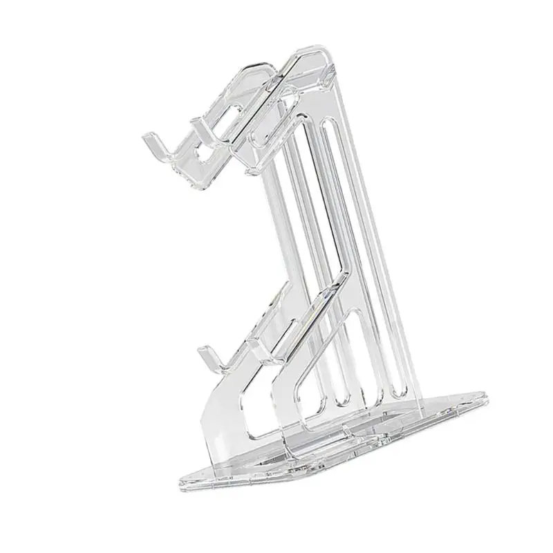 652F Transparent Double Handheld Consoles Stand with Color Changing Backlight & Not Slip Design for Game Consoles