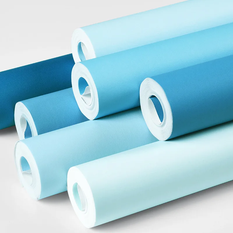 Light Blue Series Wallpaper Deep Navy Blue Non Woven Fabric Wall Paper 2025 New Popular Bedroom Boys Wall Decoration Peel and