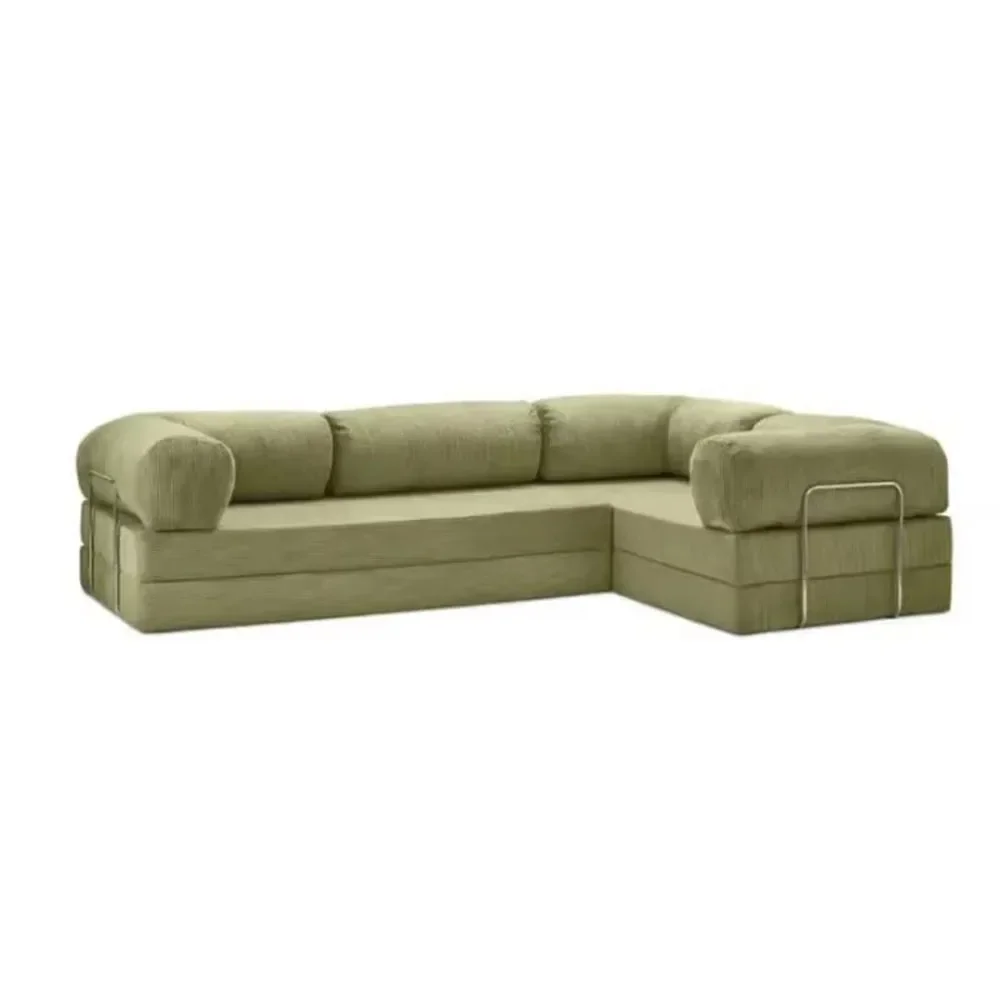 300 cm italienisches minimalistisches Retro-High-End-Wohnzimmersofa aus Cord, komprimiertes Sofa,