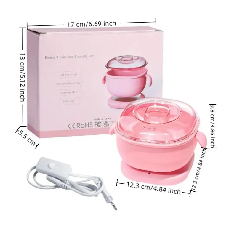 Foldable Wax Heater Hair Removal Wax Machine Portable Silicone Wax Warmer 400ML SPA Body Epilator Paraffin Wax Pot For Travel