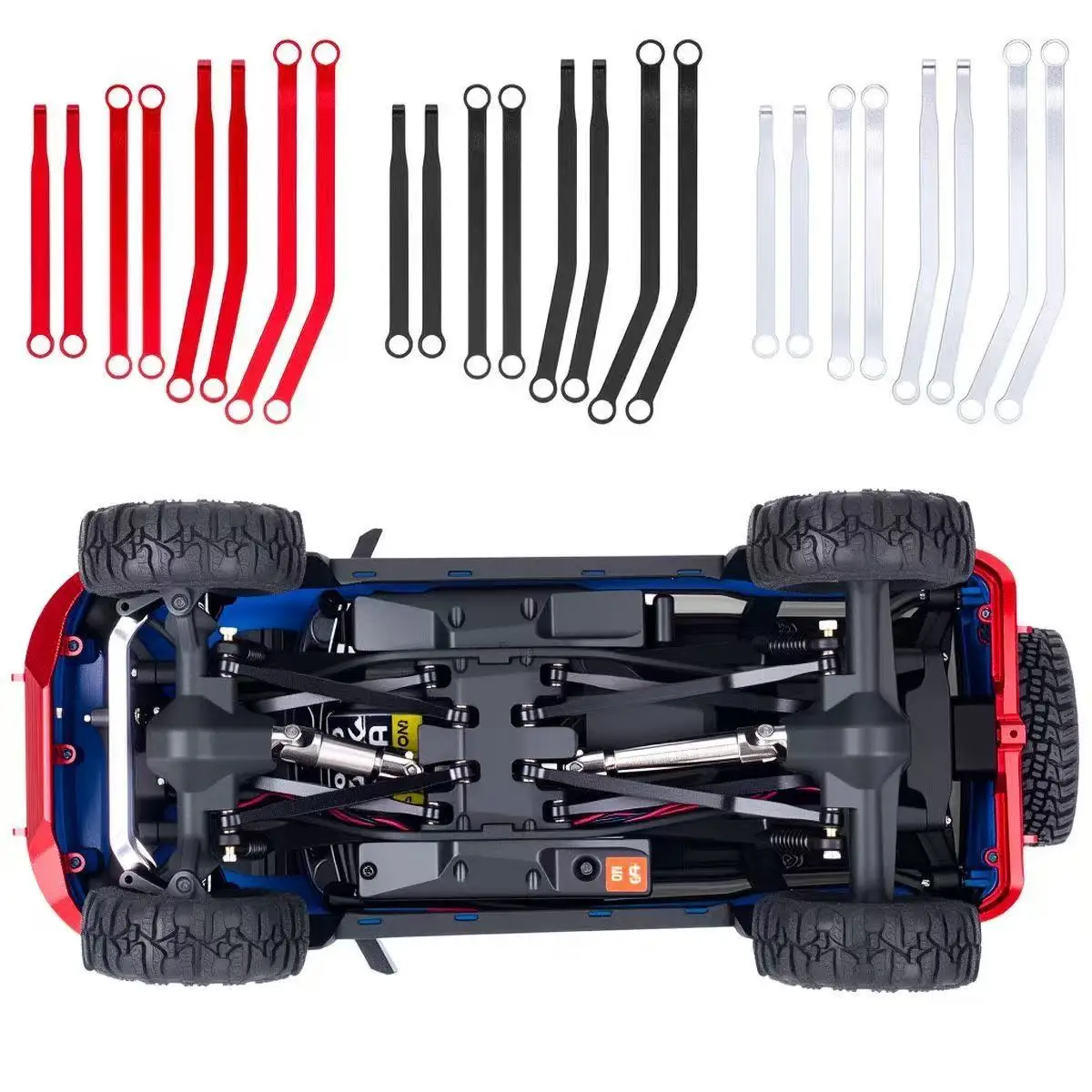 1/30 Aluminum Skid Link Rods for SCX30 Cars Upgrade Parts 8pcs/set Sliver