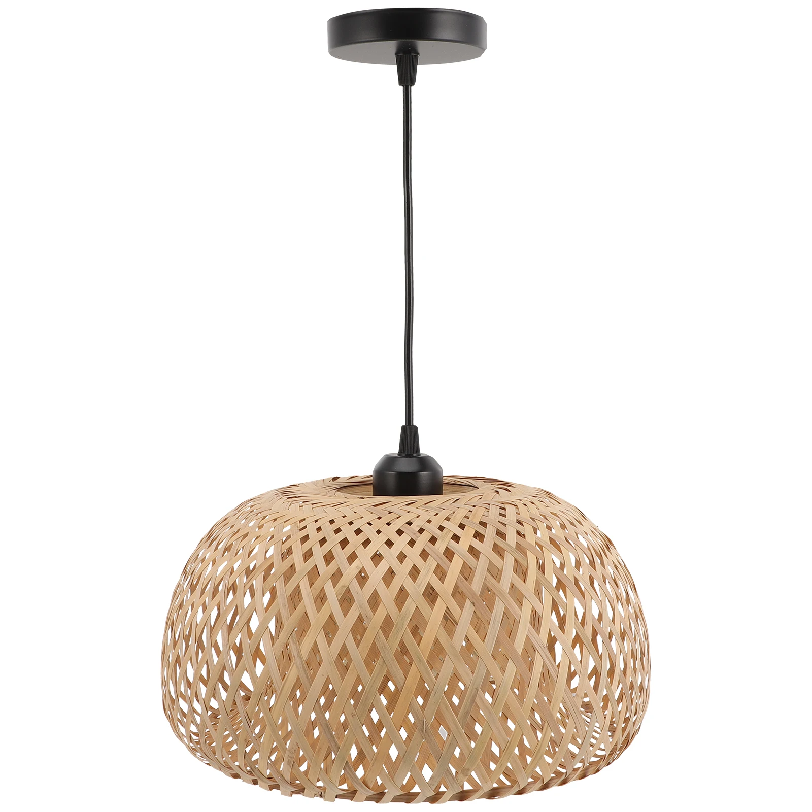 

Bamboo Woven Pendant Light 30x18cm Hanging Lamp LED Source Home Hotel Restaurant Decor Ceiling Lighting Fixtures Southeast Asia