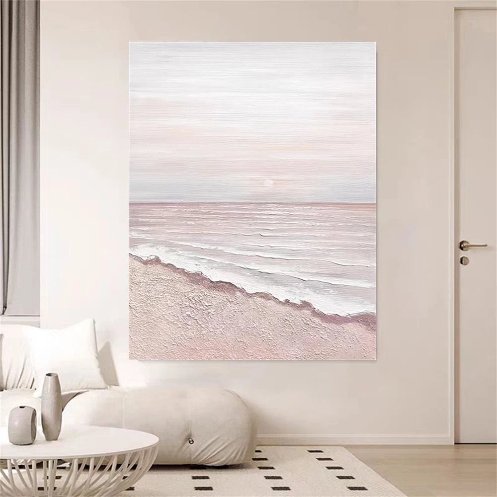

Free Shipping Single Hand-Painted Abstract Landscape Scenery Oil Painting On Canvas Sunrise Wall Art For Home Living Room Decor