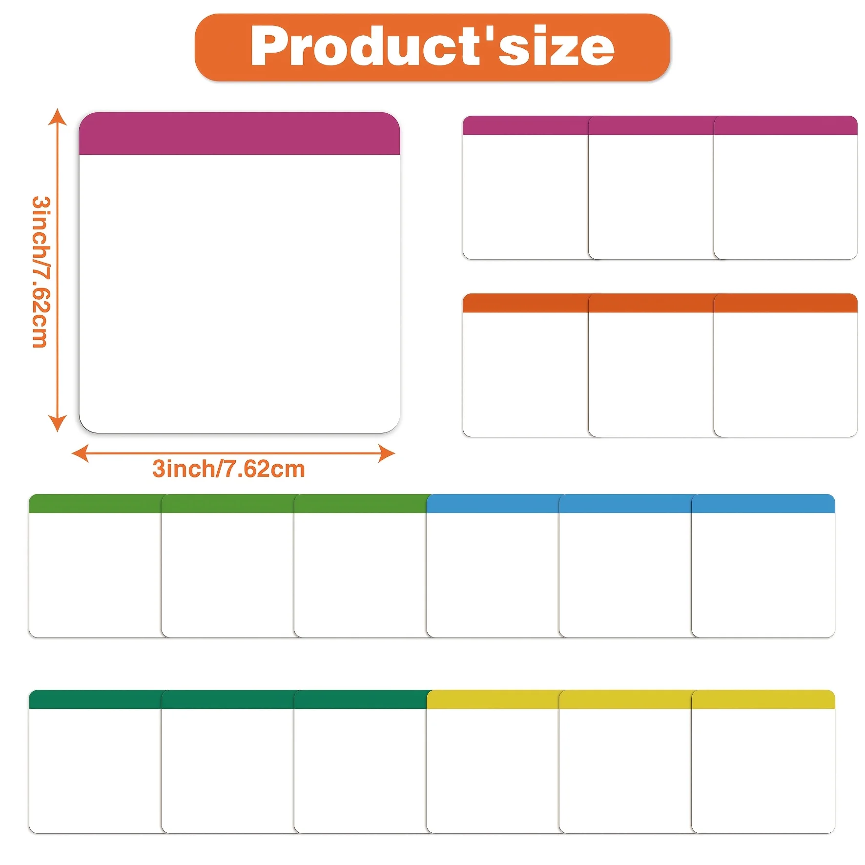 18 Sheets of Reusable Magnetic Dry-erase Board Labels, Including 4 Pens and A 3 X 3 Inch Magnetic Whiteboard Notebook