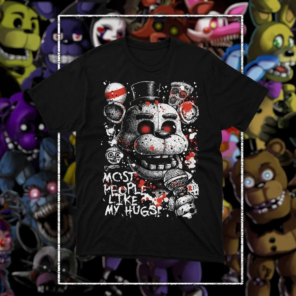 Five Nights At Freddy's FNAF Grafik-T-Shirt, übergroßes Unisex-T-Shirt mit O-Ausschnitt, Baumwolle, kurzärmelig, Y2k, beliebte Streetwear-T-Shirt-Kleidung