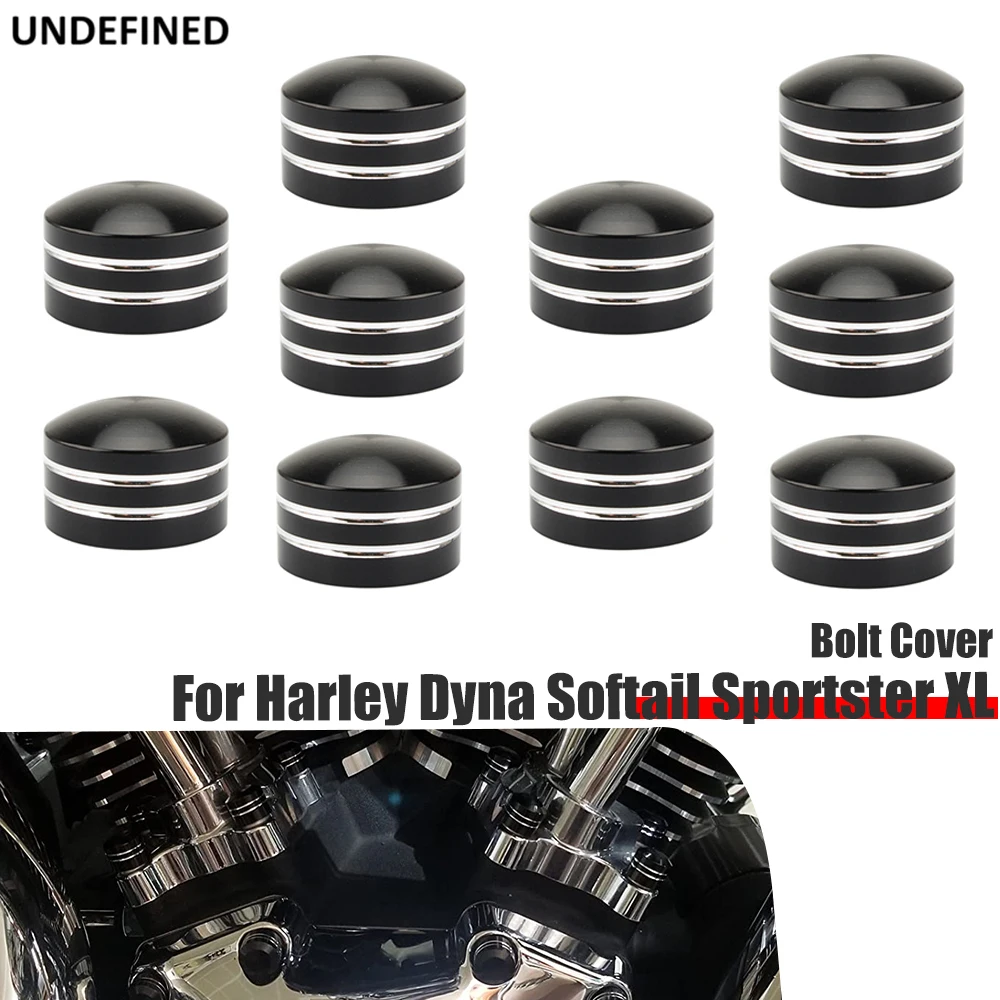 

Motorcycle Bolt Covers Engine Head Bolts Toppers Caps for Harley Twin Cam Dyna Softail Sportster XL Touring Road King Tri Black