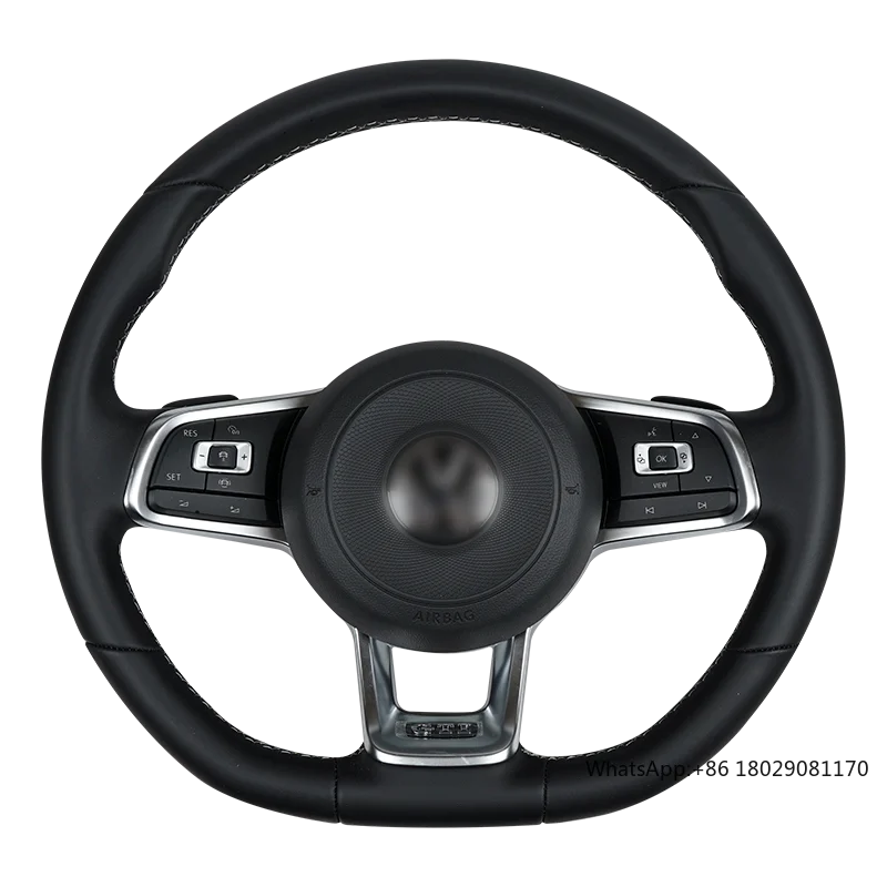 Full Leather Steering Wheel for VW MK7 MK7.5 MK6 MK5 Golf 7 Tiguan Passat  Sport Old to New