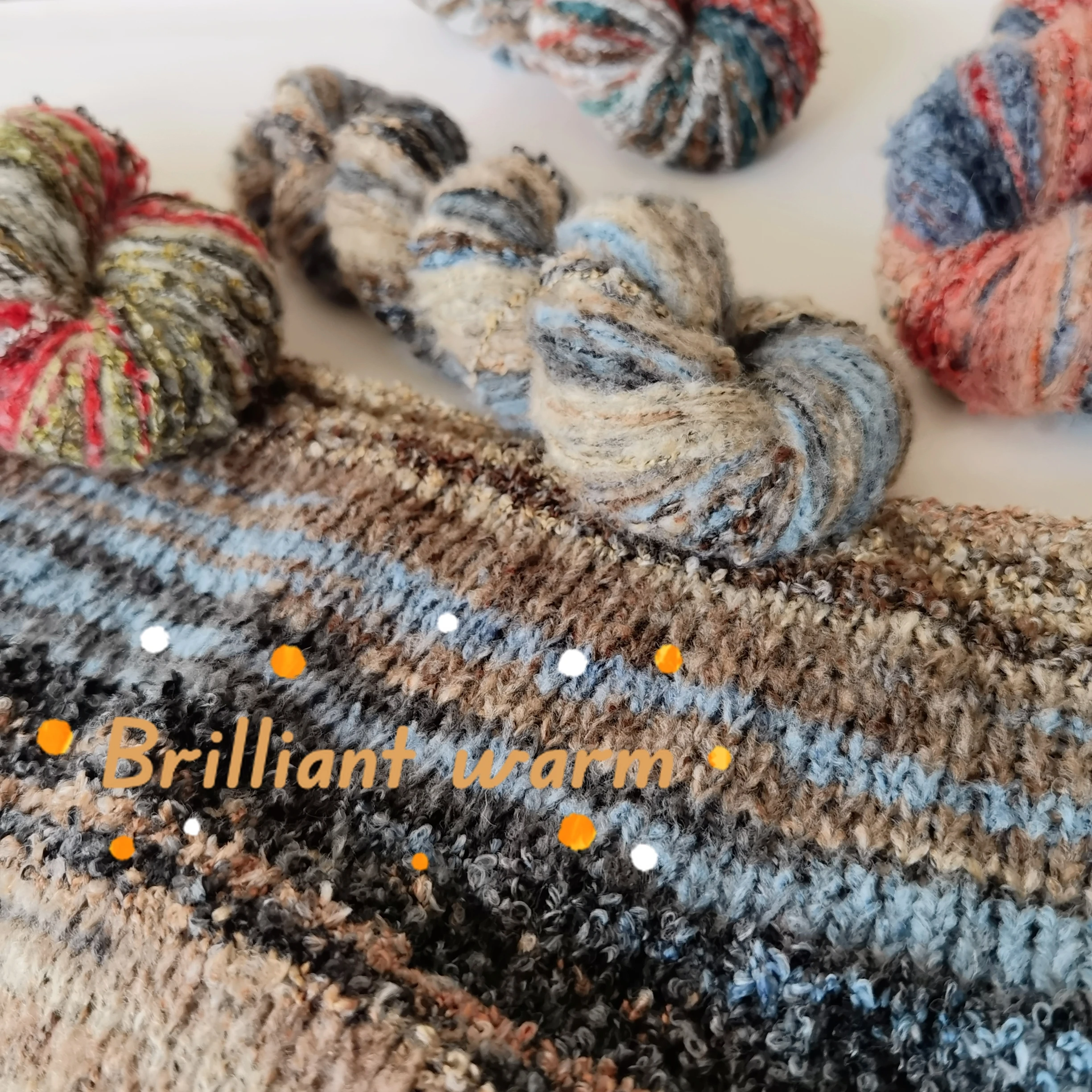 100g Loop Wool Hand Mixed First Yarn Thread，44% Wool+56% Nylon Yak Blened Yarn，For Hand Knitting Crochet Weaving Arts Craft Yarn