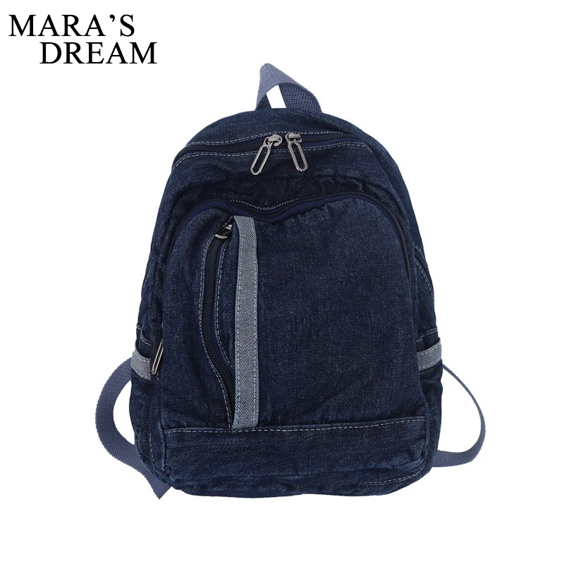 Mara\'s Dream Denim Canvas plecak damski o dużej pojemności dla nastolatka plecak dla dziewcząt plecak damski moda śliczny Denim Travel bag