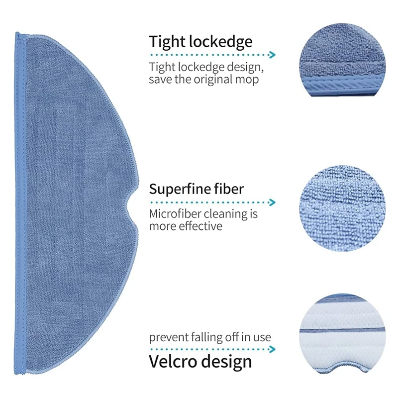 Roborock用の再利用可能なモップ交換パッド,硬い床布,マイクロファイバー,t7s,t7s plus,s7,6個