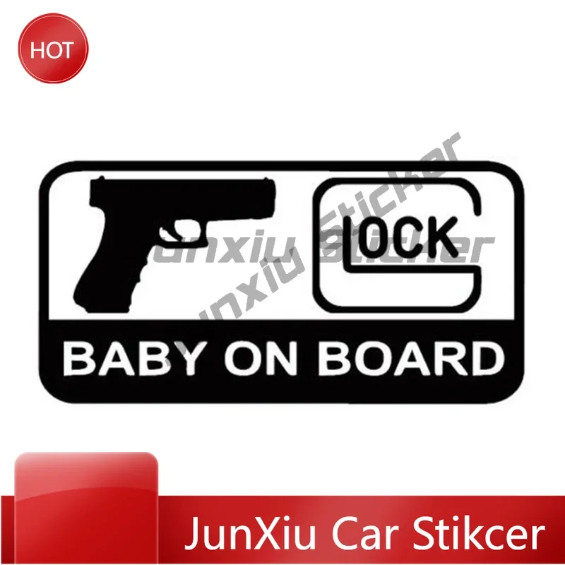 

New Design BABY ON BOARD Pistol Decorative Sticker Vinyl Decal Reflective Car Styling Long Lasting Auto Accessories For Fridge