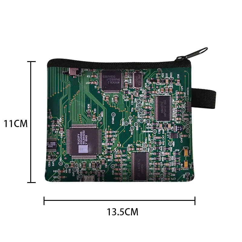 Chip elettronico portamonete portafoglio uomo circuito stampato carta di credito borsa per soldi Mini borsa e pochette borsa da donna borsa per ragazzi