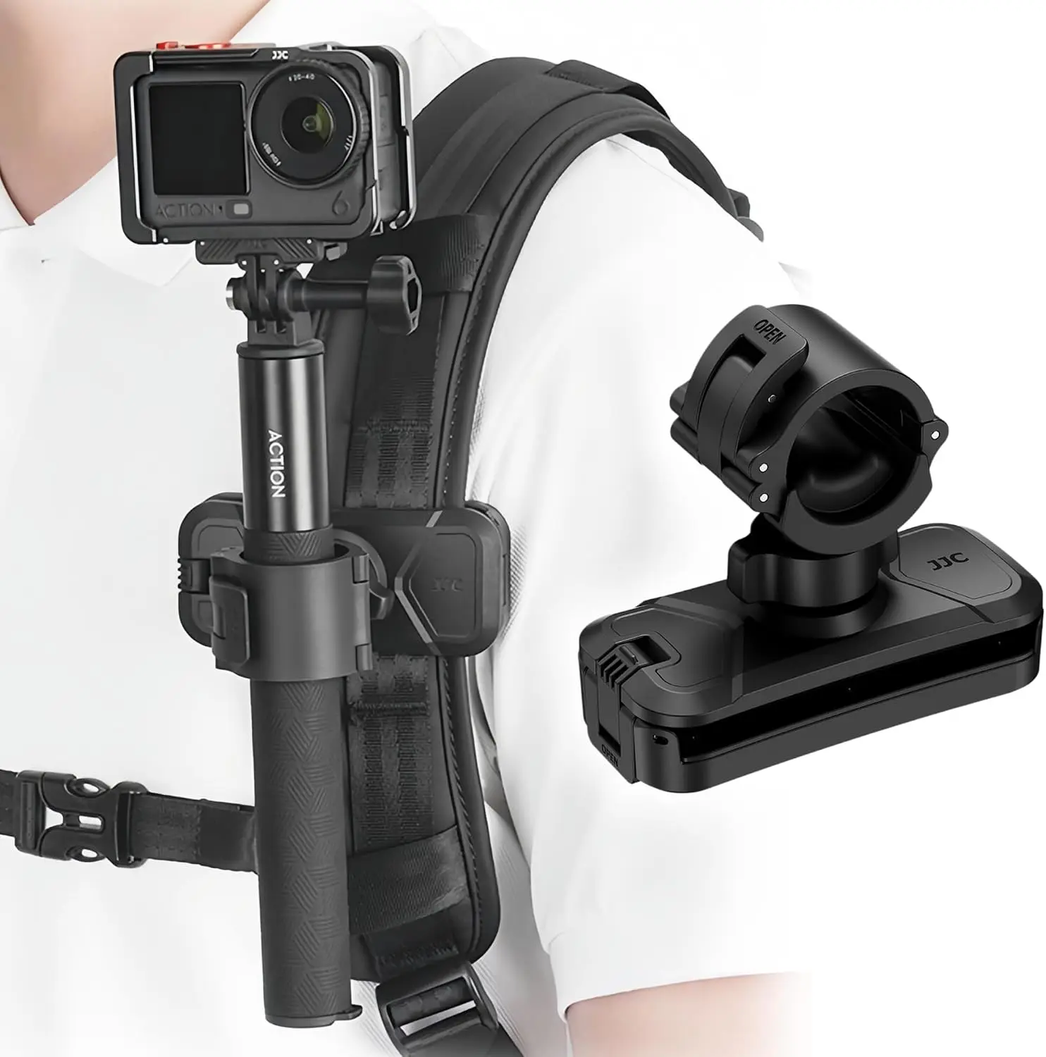 �y�Z�[�����zJJC���B��_�z���X�^�[�o�b�N�p�b�N�N���b�v�}�E���g Insta360 X5 X4 ACE Pro 2 GO Ultra DJI Action 6 5 GoPro 13 12 11 �A�N�Z�T���[�Ή�