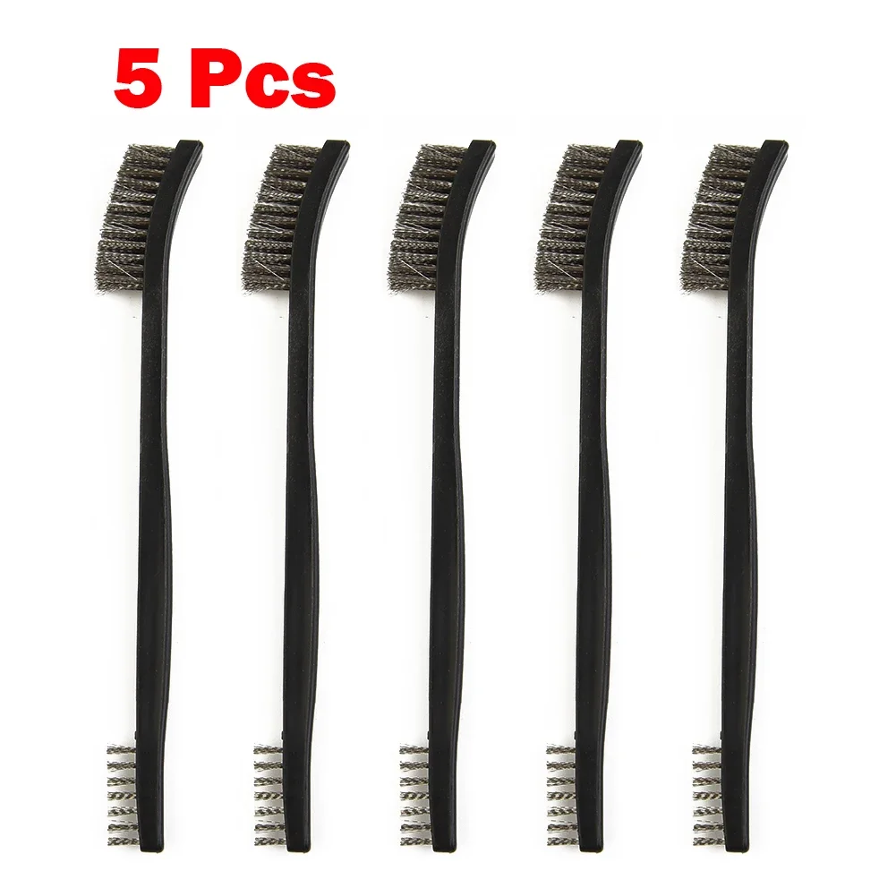 5 Stuks 170Mm Kopdraadborstelset Staaldraad/Koperdraad/Nylon Borstels Voor Het Reinigen Van Polijsten Metaalroest Voor Ventilatieopeningen Handgereedschap