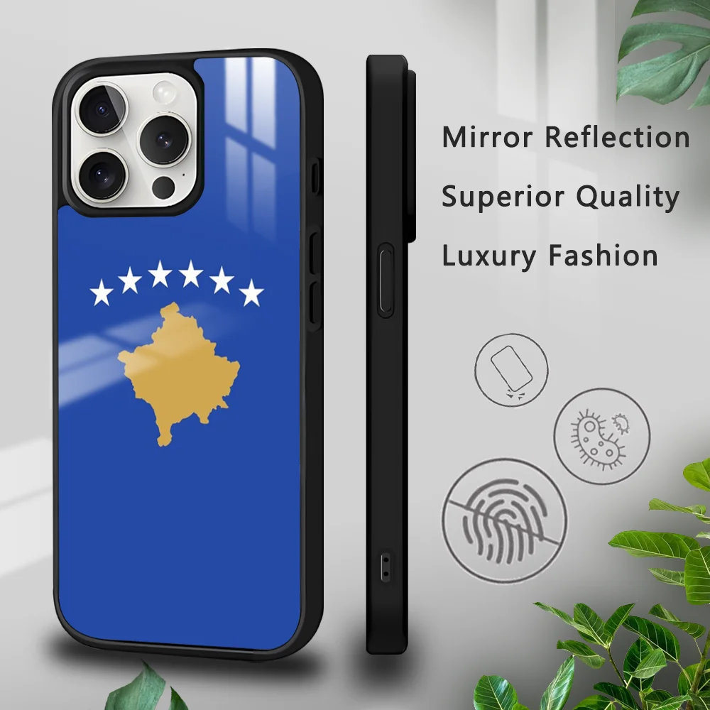 Kosovo Passport Flag Phone Case For iPhone 16 15 14 13 12 11 Pro Xs Max Mini Plus Celulares Hard Funda Dropshipping