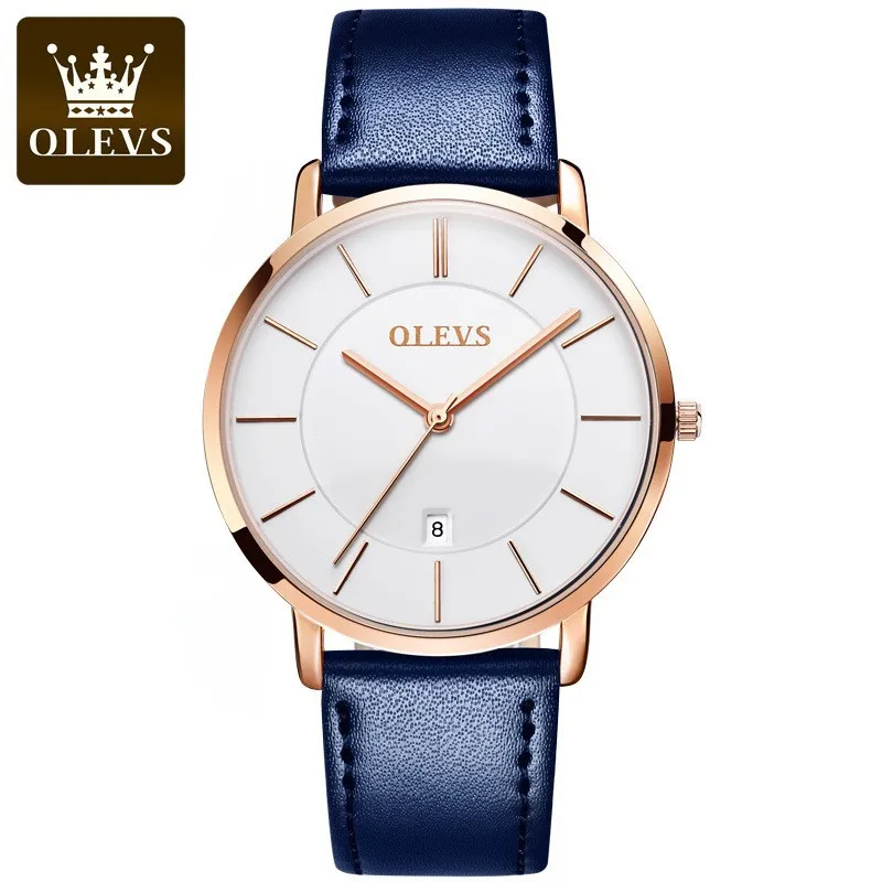 OLEVS Fashion Ultra Thin Womens Watches Top Brand Luxury Leather Strap Waterproof Quartz Watches for Women Relogio Feminino