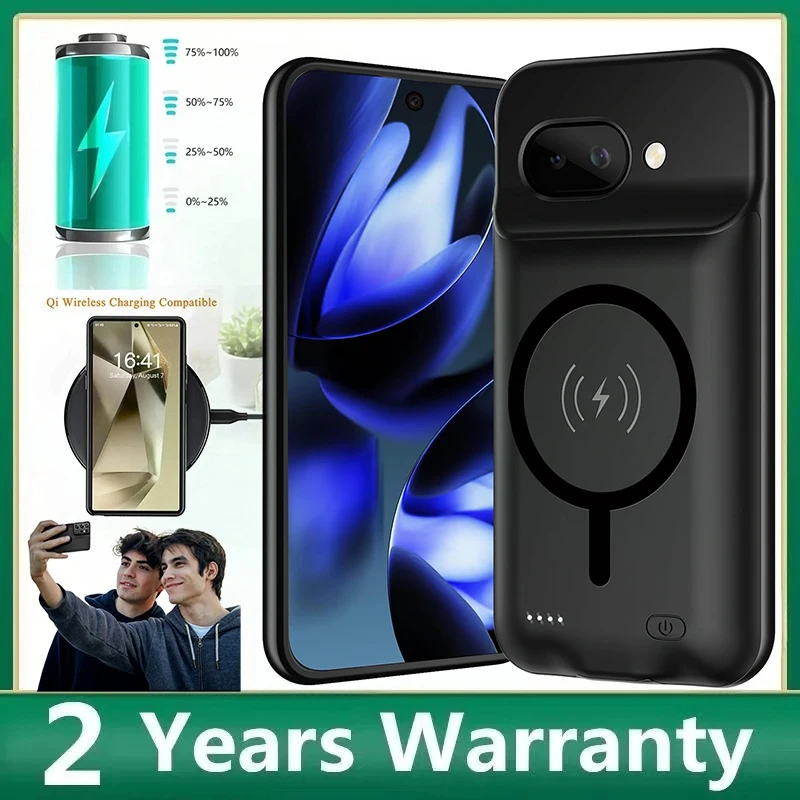 Soft Silicone Fashion Newest Wireless Battery Charger Case for Google Pixel 6A 7A 8A 9A Magnetic Power Bank Cover 6A 7A 8A 9A