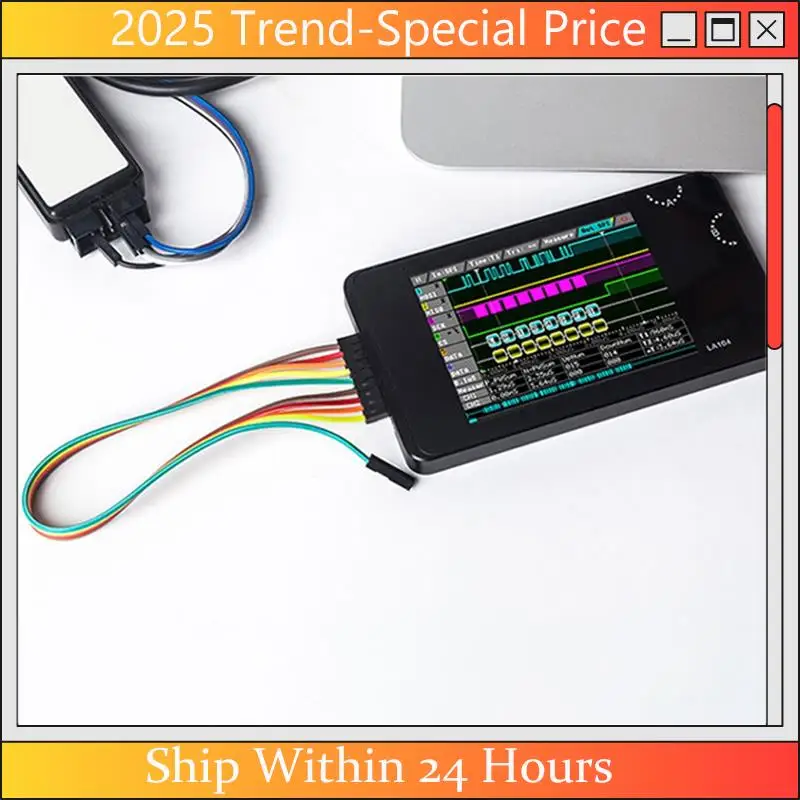CHYY Top LA104 محلل المنطق الرقمي 2.8 "شاشة 4 قنوات راسم الذبذبات SPI IIC UART قابل للبرمجة 100 متر Sa/S معدل أخذ العينات القصوى #2