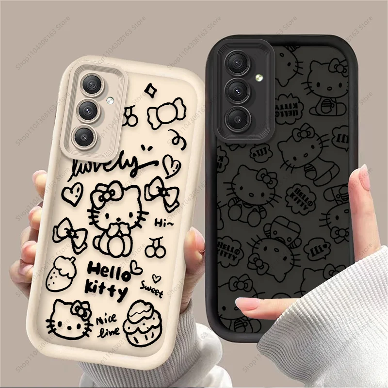 Милый чехол с рисунком «Hello Kitty» для Samsung Galaxy A54 A05S A05 A34 A24 A14 A53 A33 A23 A13 A52 A52S A32 A22 A12 A71 A51 A31
