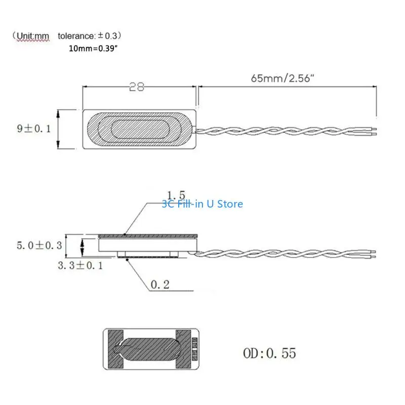 G8TA 2PCS 2809 Lautsprecher 8 Ohm 1W 1W8r Hohlraumlautsprecher Lautsprecher Notizbuch Horn