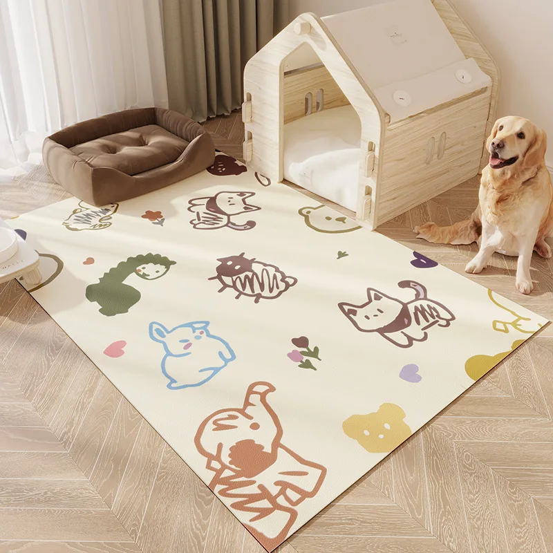 Waterproof Leather Pet Floor Mat, Special Anti Bite Carpet, Dog Cage, Cat Care Carpet, Can Be Wiped and Washed, Free