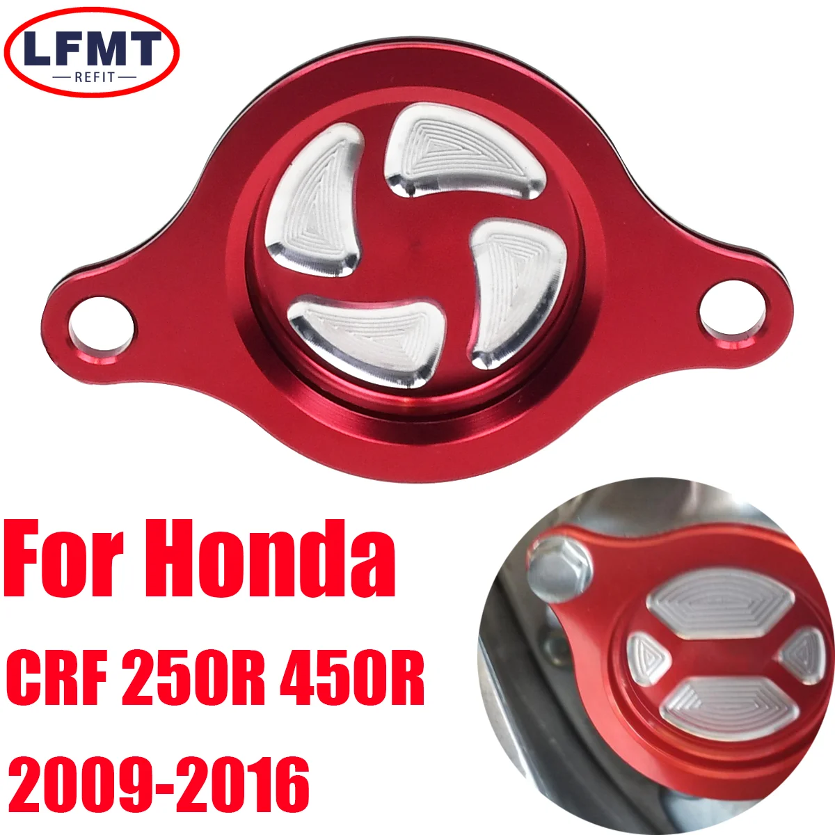 

Motorcycle Dirt bike CNC Red Oil Filter Cleaner Cap Cover For HONDA CRF 250R CRF 450R 2009 2010 2011 2012 2013 2014 2015 2016