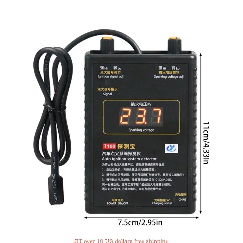 Car Engine Diagnostic Tester T100 Ignition Systems Engine Coils Troubleshooting Suitable for Quick Fault Location