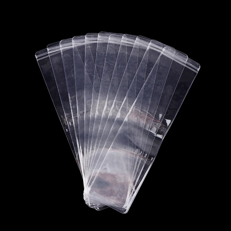 11pcs Long Clear PVC Jewelry Zip Lock Bags Waterproof Dustproof Battery Earring Beads Packing Storage Watch Bags