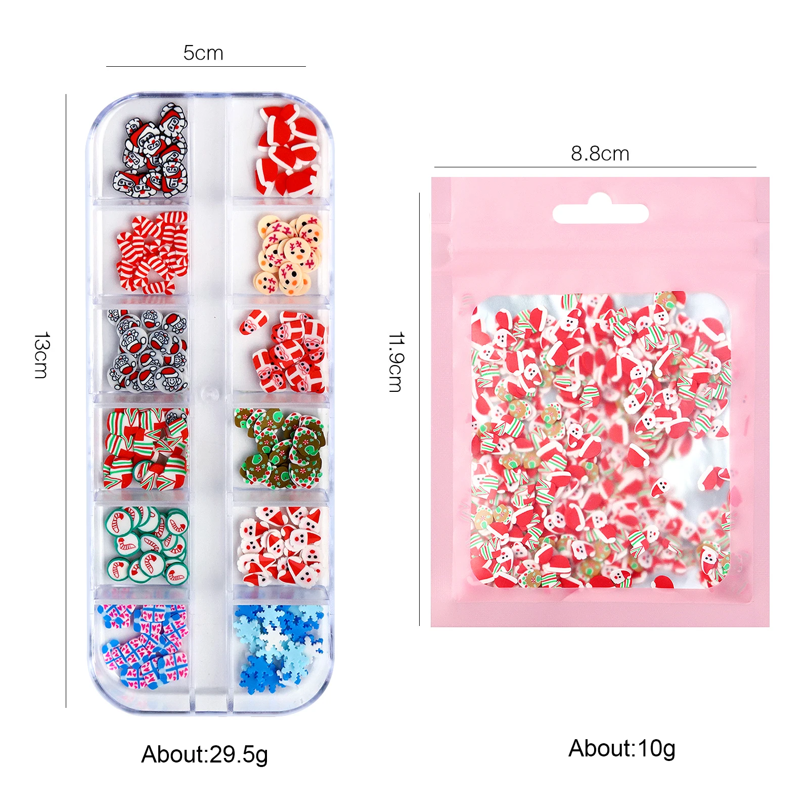 12 شبكة مسمار الفن الديكور مختلط ثلاثية الأبعاد عيد الميلاد نمط مسمار الفن مجوهرات بوليمر كلاي شريحة سانتا كلوز ندفة الثلج مسمار الفن الديكور #6