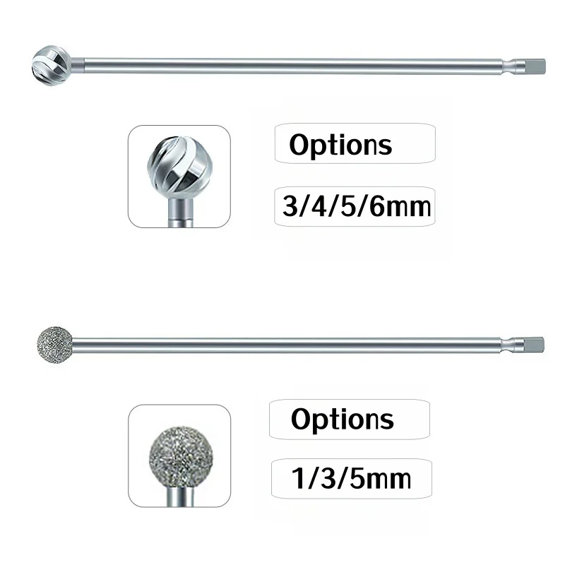 

70mm Dental Burs Diamond Ball Bur Drill Bits Long Dental Tungsten Steel Carbide Burs for Surgical Implant Osteotomy Handpiece