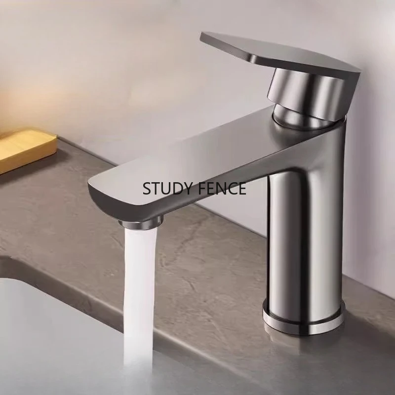 

1 шт. смеситель из нержавеющей стали для кухни/ванной комнаты, бытовой смеситель для умывальника, аксессуары для бытовой фурнитуры с одним отверстием