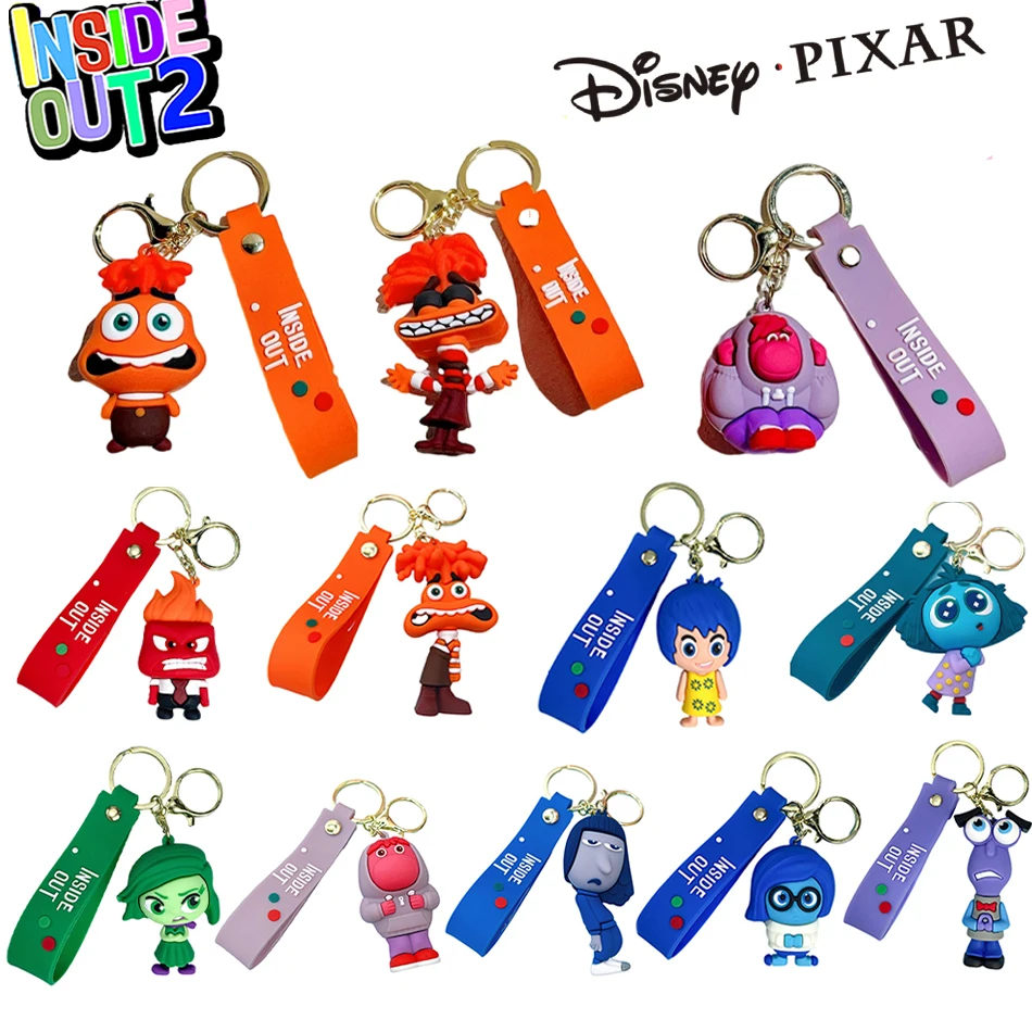 Set Inside Out 2 keychain Pendant Figure Cute Cartoon Movie Character keychain Pendant Doll Pendant Figure For Kid Gift