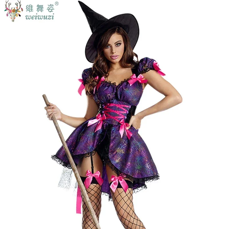 

Halloween Costume Cute Magic Sorceress Playsuit Fancy Party Dress Multiple Witch Costume Carnival Anime Cosplay Costume Women