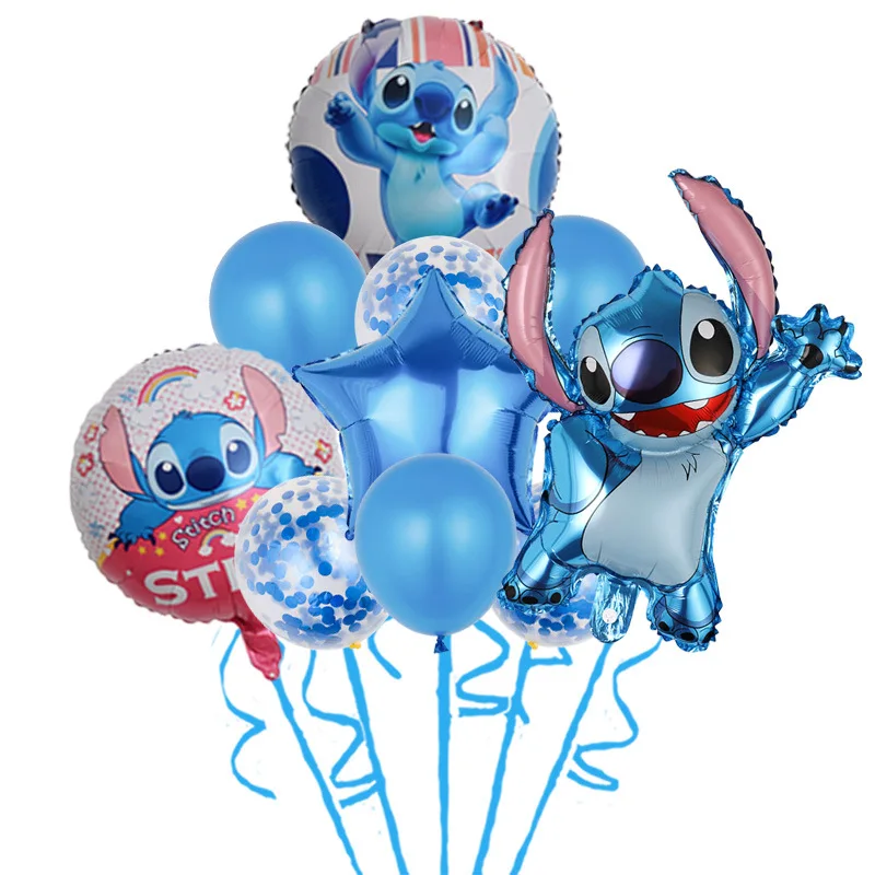 10pcs Disney themed Lilo Stitch series cartoon balloon set children\'s birthday party decorations