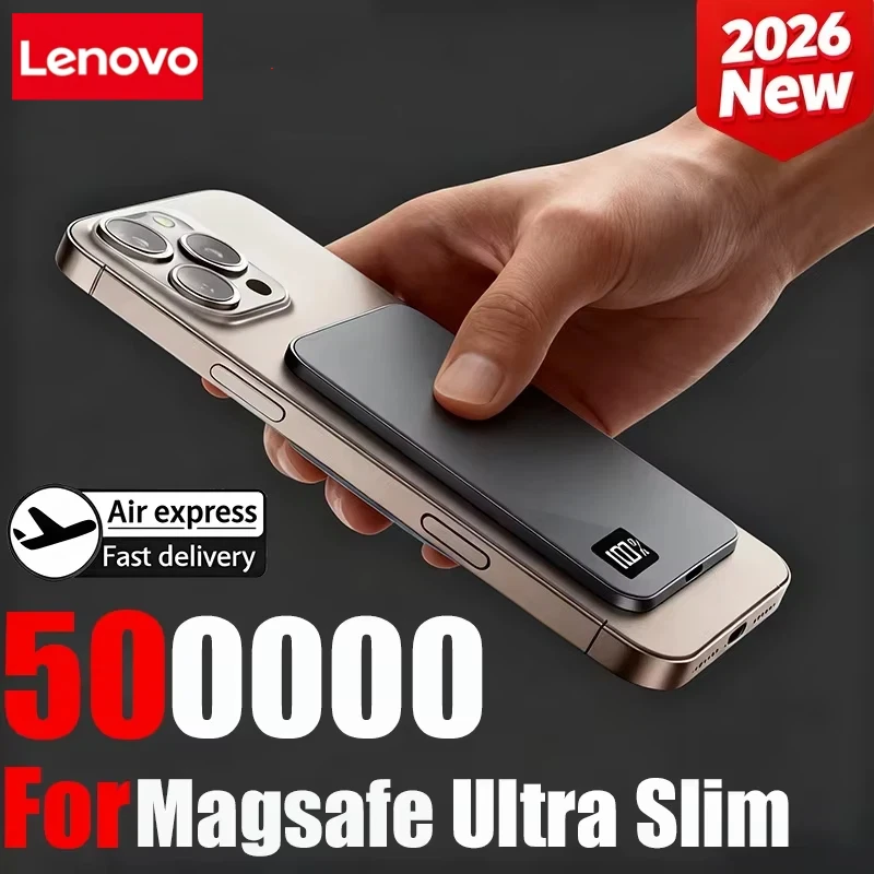 Lenovo CCC 10000mAh Slim Original Power Bank For MagSafe For Magnetic Wireless Fast Charging Portable Battery For IPhone IWatch